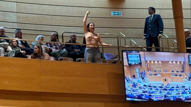 Expulsan del Senado a dos activistas de Femen tras irrumpir en el hemiciclo durante un pleno