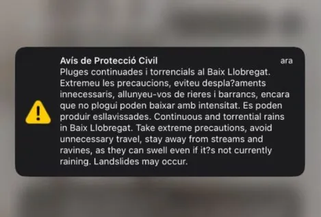 Enfado en Cataluña por recibir la alerta del clima en catalán e inglés: «Falta gestión nacional»