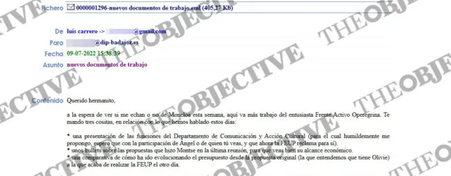 La juez revela un email de un asesor de Moncloa dirigido a David Sánchez: «Querido hermanito»