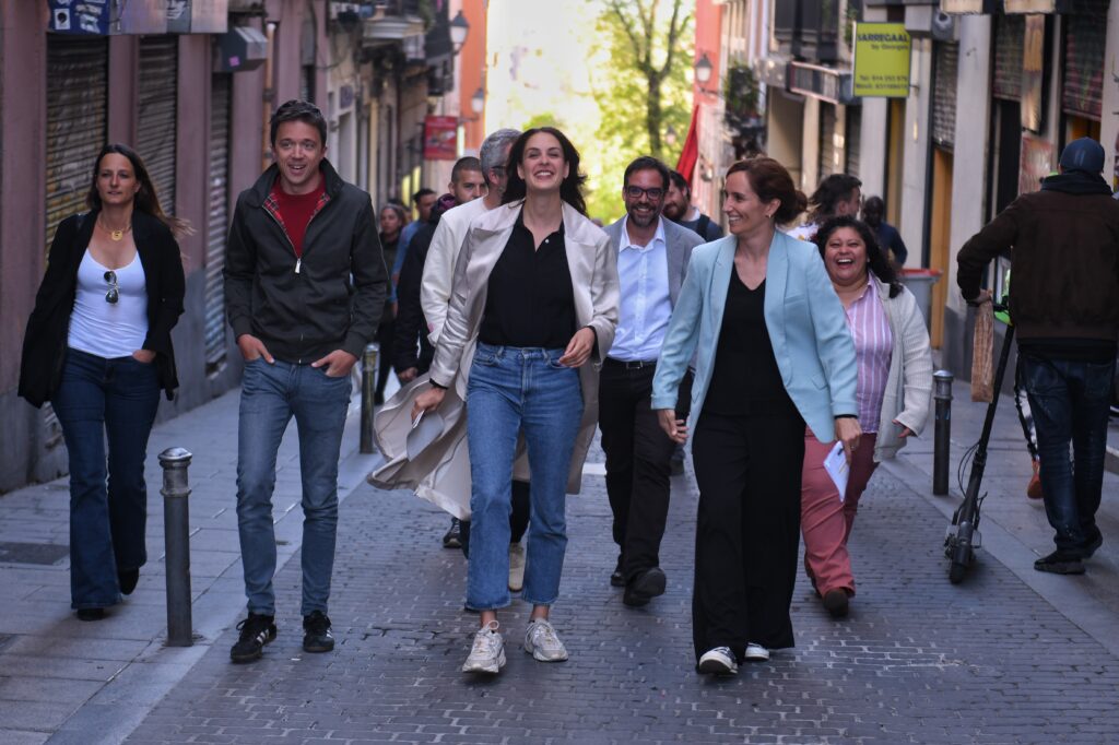 Fernández Heredia con Rita Maestre en la campaña electoral de las municipales de 2023