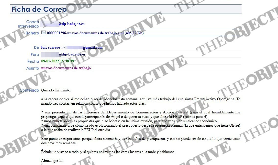 La juez revela un email de un asesor de Moncloa dirigido a David Sánchez: «Querido hermanito»