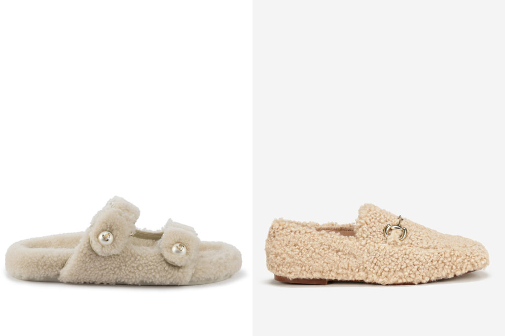 JIMMY CHOO Sandalia de doble pala // MACARENA Mocasín de borreguito