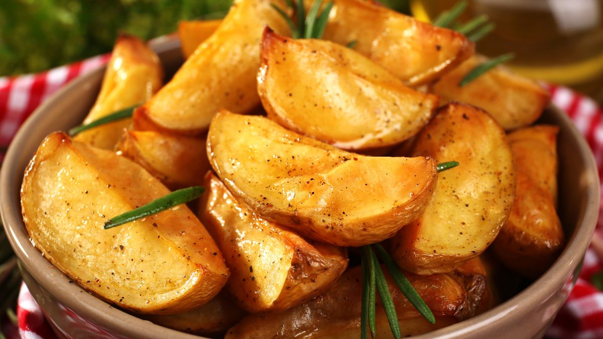 Patatas panaderas al horno con un toque crujiente: parece que están fritas