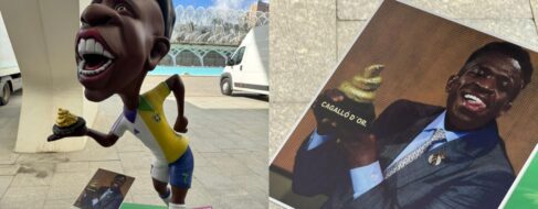 Las fallas de Valencia dedican un ninot a Vinicius: el «Cagalló D’Or» busca el indulto