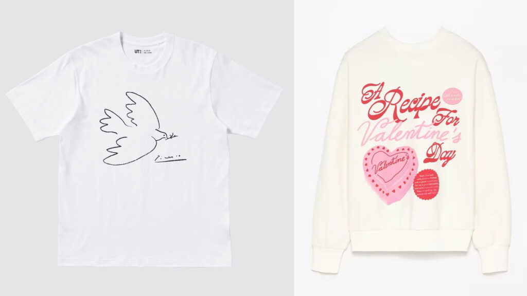 UNIQLO Camiseta blanca con dibujo de Picasso // LEFTIES Sudadera especial para San Valentín