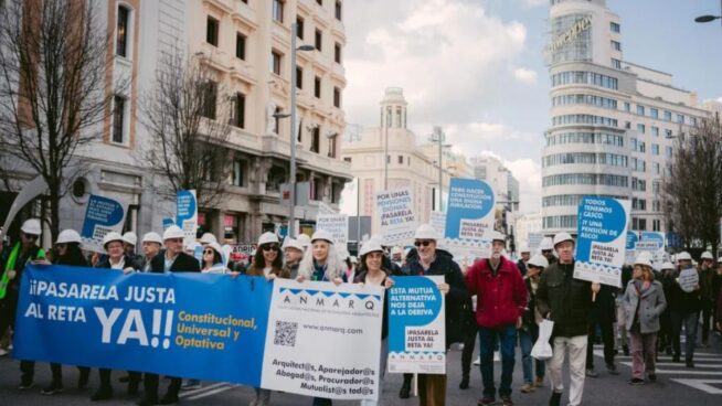 Abogados, arquitectos e ingenieros llenan las calles de Madrid defendiendo la Pasarela Reta