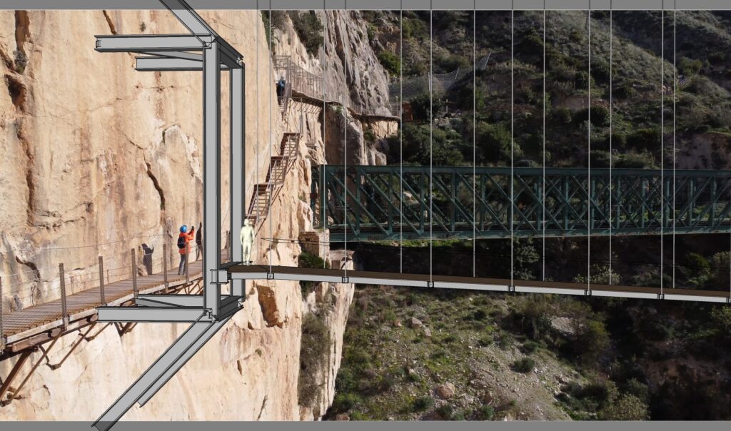 Recreación de la estructura del puente