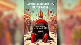 Polémica por el cartel del carnaval de Terrassa con un obispo a cuatro patas y tacones