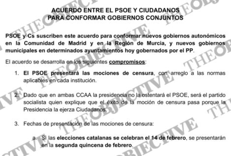 Este es el acuerdo entre el PSOE y Cs que hubiese cambiado la historia de España