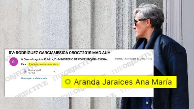 Cuatro correos de la secretaria de Ábalos demuestran que supervisó los viajes de Jésica