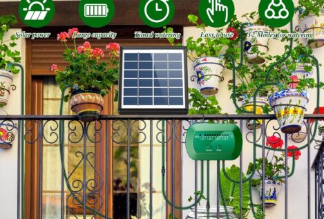 Cuida de tu jardín fácilmente con los kit de riego por goteo automático con panel solar