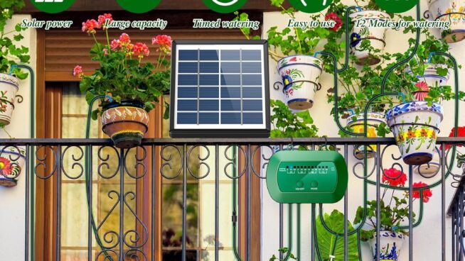 Cuida de tu jardín fácilmente con los kit de riego por goteo automático con panel solar