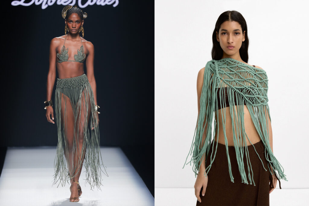 DOLORES CORTÉS Desfile de moda de baño // PARFOIS Chal de flecos. (PVP: 25.99€)