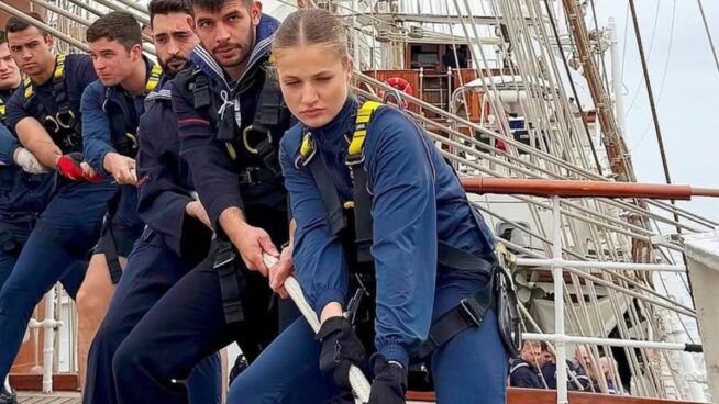 Esta es la rutina de entrenamiento de Leonor en Elcano: adaptada al frío y calor del Pacífico