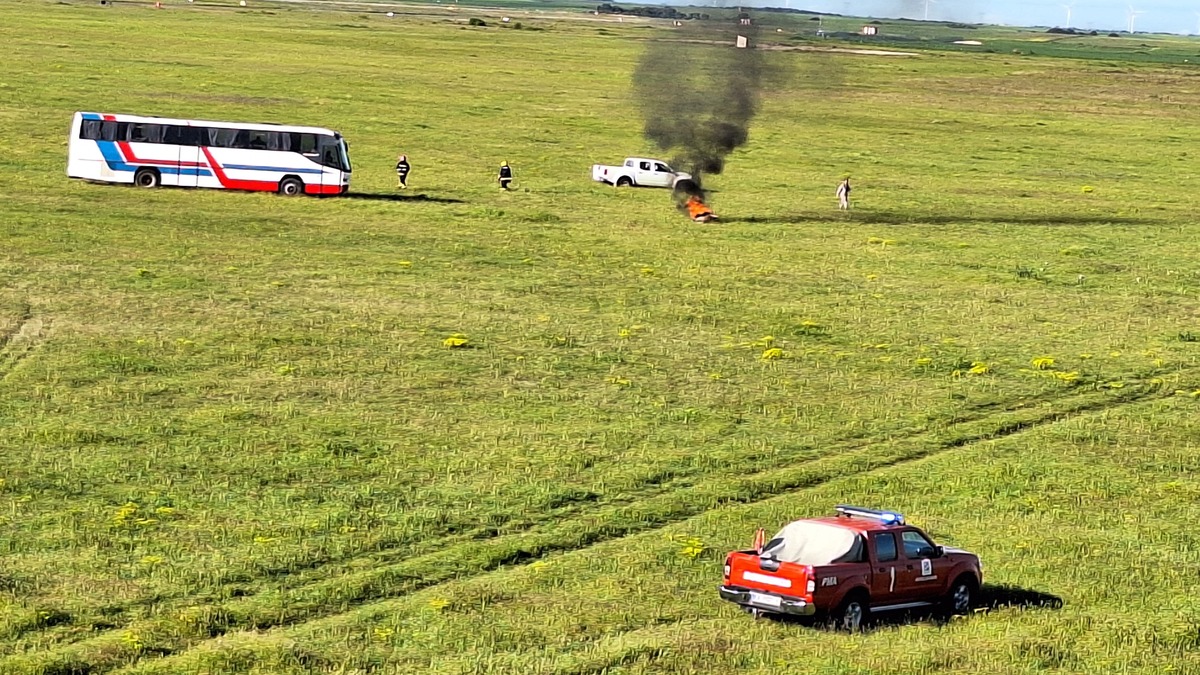 Simulacro de accidente aéreo en la Base de Villanubla con más de 100 intervinientes