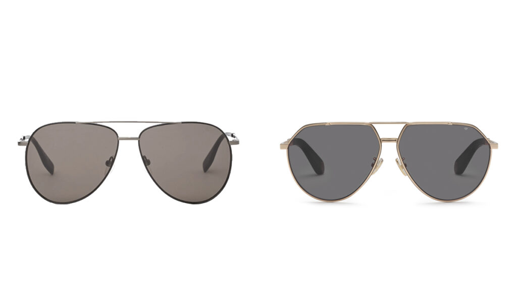 Gafas de sol de tipo aviador de Karl Lagerfeld (PVP: 129€) y Philipp Plein (PVP: 290€)