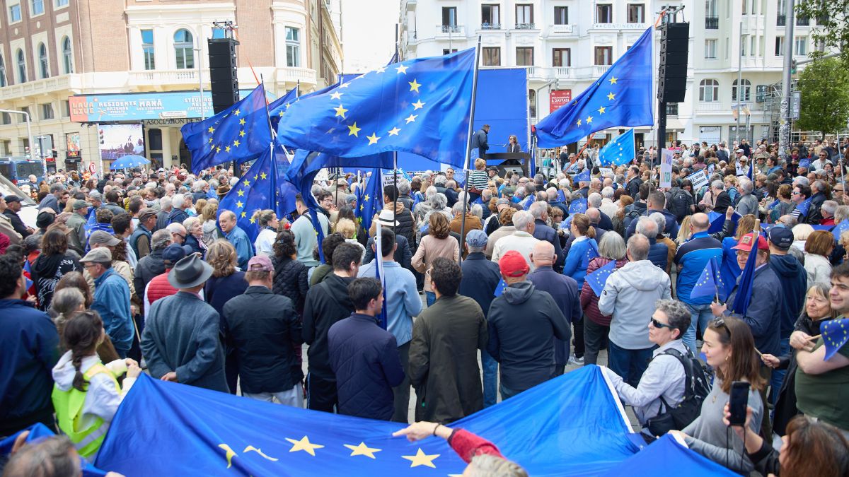 Una concentración en Madrid pide una «mayor integración» de la Unión Europea