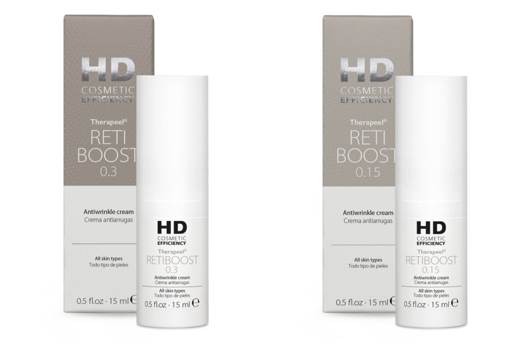 Cremas antiarrugas de HD Cosmetics Efficiency que permite aumentar el porcentaje de retinol de manera progresiva