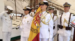 La princesa Leonor encabeza la jura de bandera en Colombia como abanderada del Elcano