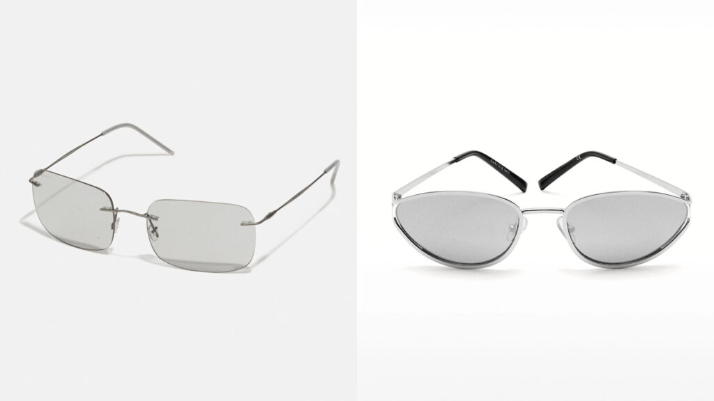 Propuestas con cristales sin tintar de Giorgio Armani (PVP: 325€ en Zalando) y Parfois (PVP: 19.99€)