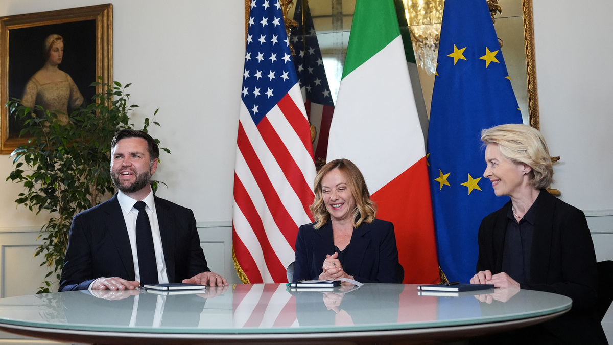 Vance espera «mayor sinergia» entre EEUU y la UE tras la reunión con Von der Leyen y Meloni