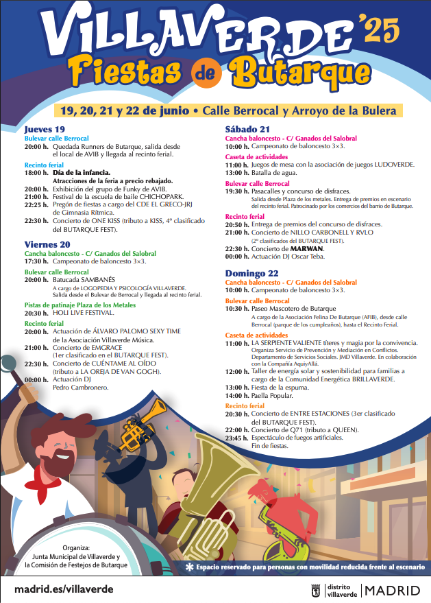 Programa de las Fiestas de Butarque 2025: (Distrito de Villaverde)