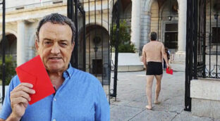 Un actor arruinado irrumpe semidesnudo en el Ministerio de Transición Ecológica