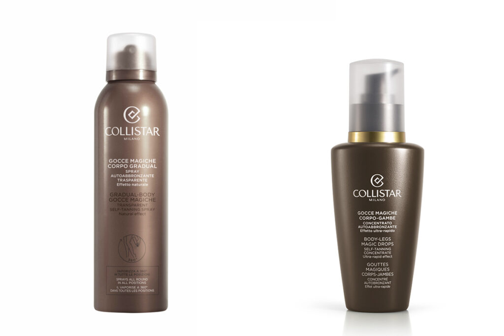 Spray bronceador Gotas Mágicas (PVP: 41€) // Gel fluido autobronceador (PVP: 46€) de Collistar