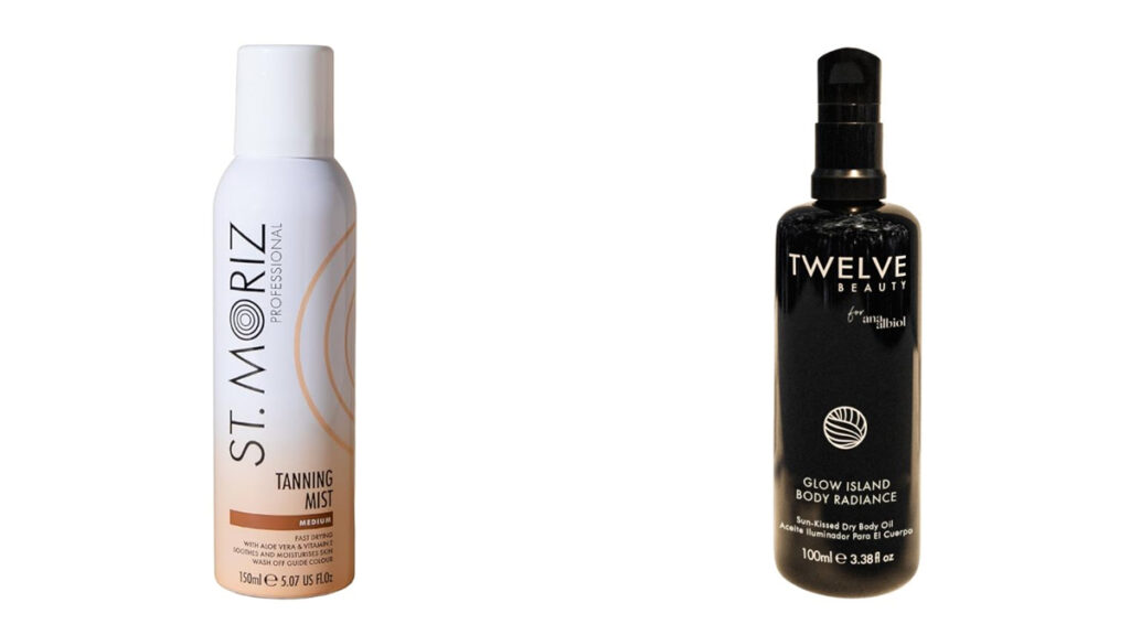 ST MORIZ Bruma autobronceadora // TWELVE BEAUTY Loción corporal con mica