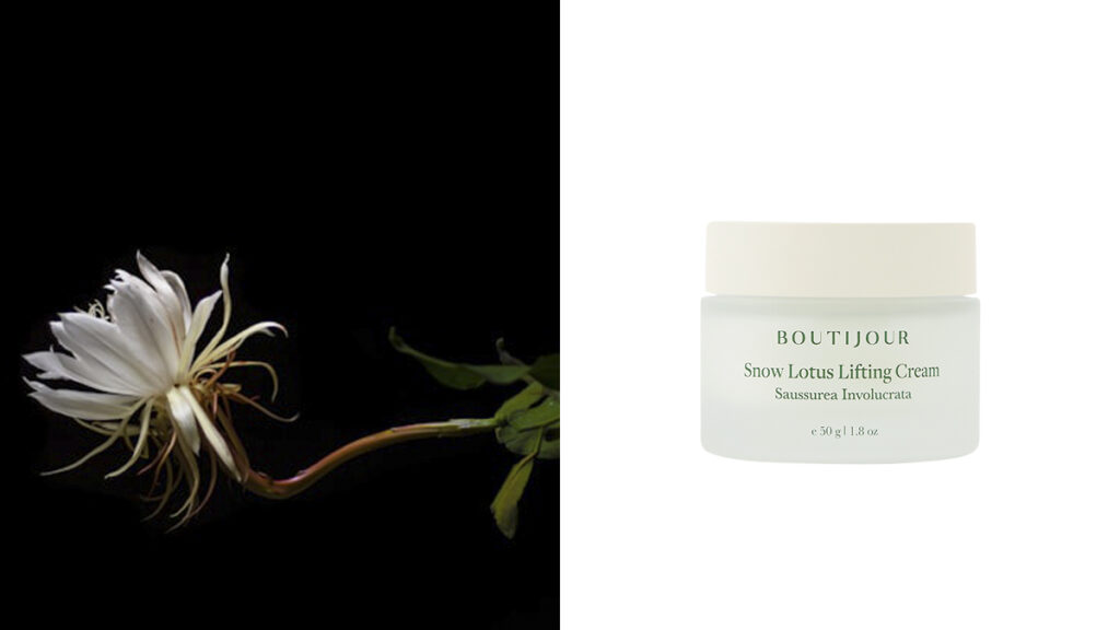 Crema cosmética con flores