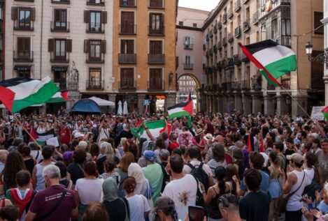 Una protesta pro Palestina frente a Exteriores pide la liberación de la 'Flotilla de la libertad'