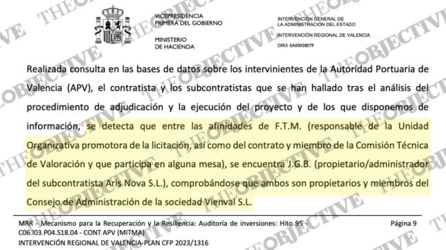 Montero avisó al Puerto de Valencia de que un directivo tenía negocios con una adjudicataria