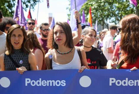 Sumar, Podemos e IU se manifiestan contra el rearme y el nuevo objetivo de gasto en defensa