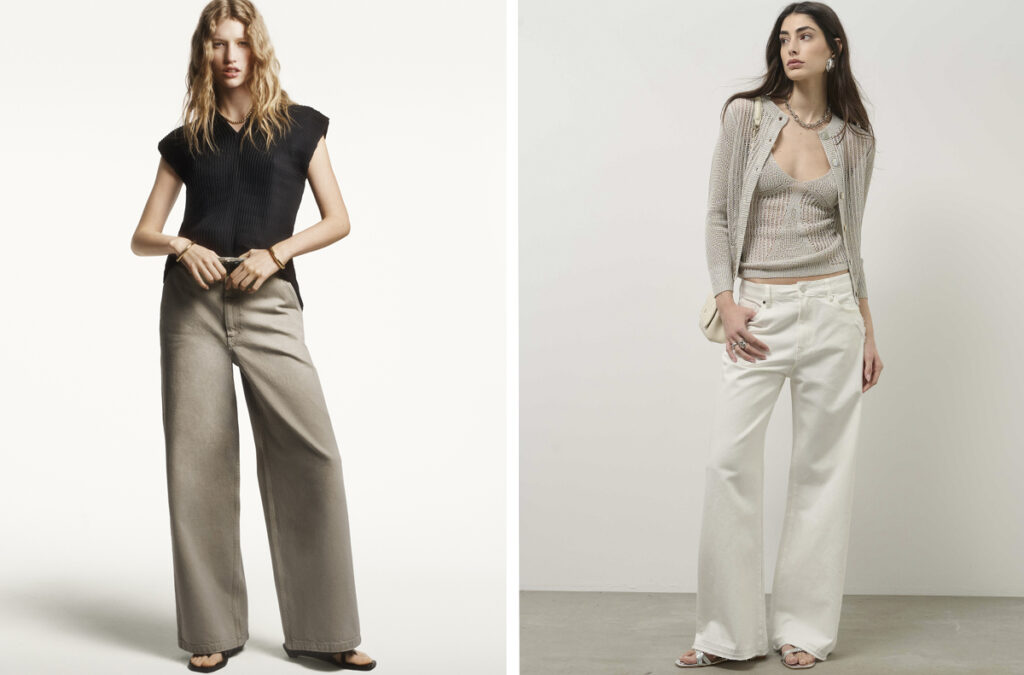 COS Pantalón beige // ROBERTO VERINO Vaquero de color blanco