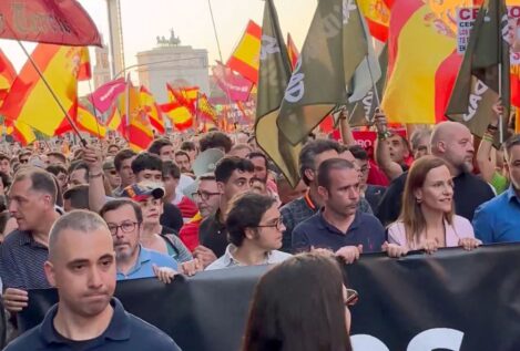 Miles de personas piden la salida de Sánchez en una marcha convocada por Vox en Madrid