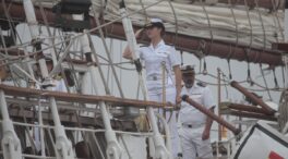 La princesa Leonor llega a Marín y se despide del Elcano tras siete meses en alta mar