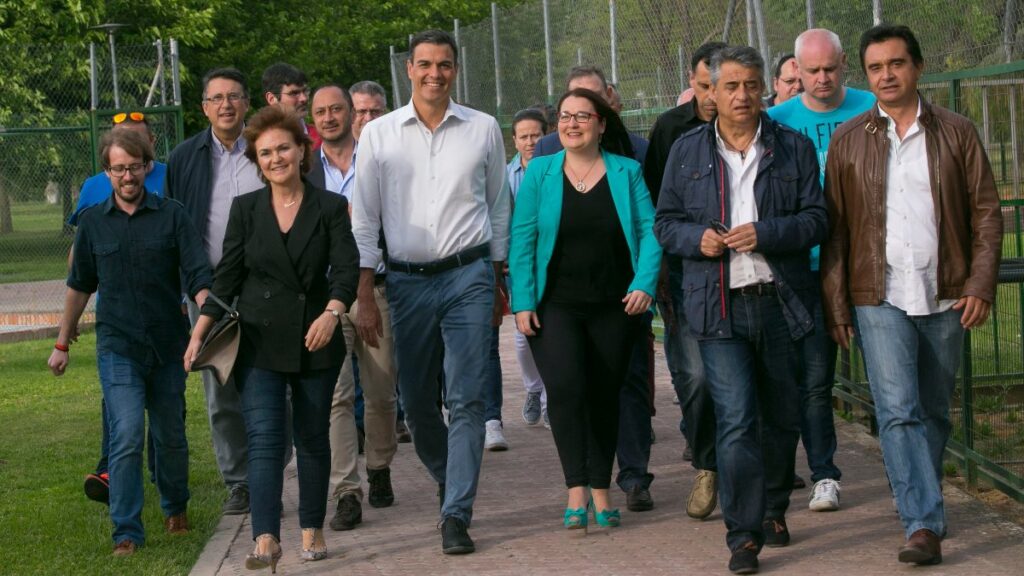 Pedro Sánchez durante las primarias del PSOE de 2017