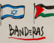 La viñeta animada sobre... las banderas de Israel y Palestina