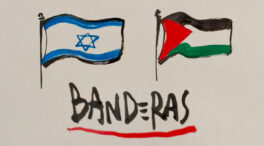 La viñeta animada sobre... las banderas de Israel y Palestina