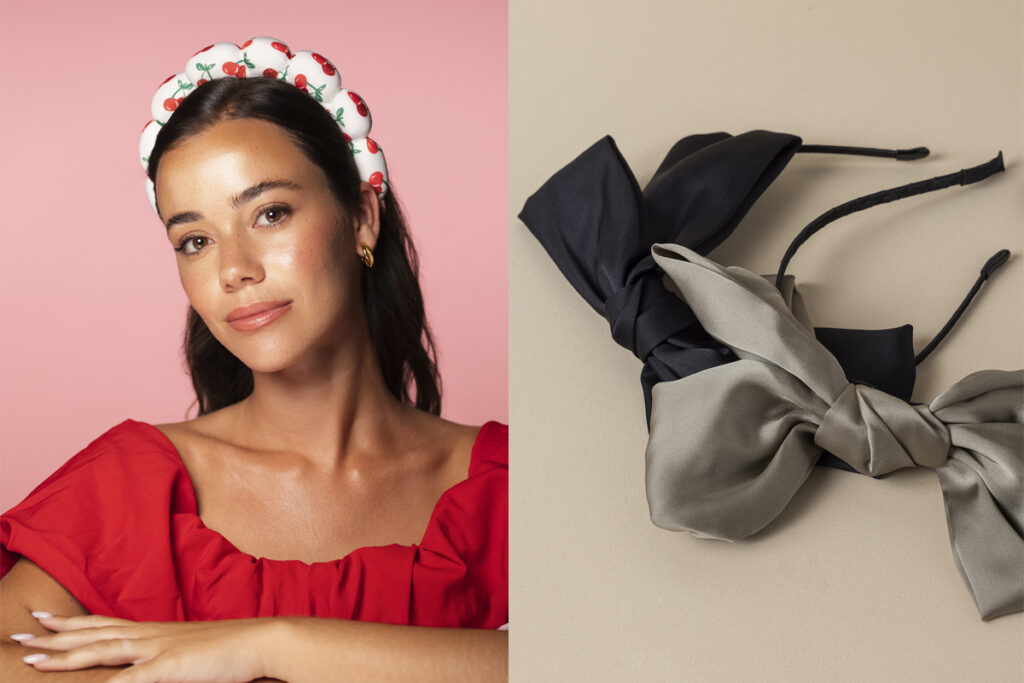 YOU ARE THE PRINCESS Diadema con estampado de cerezas // BRUNA Accesorios de pelo con forma de lazo (PVP: 24€)