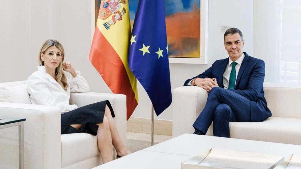 Yolanda Díaz y Pedro Sánchez en la Moncloa