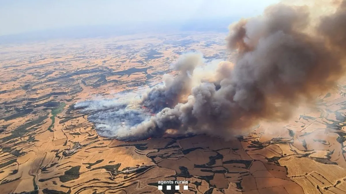 Dos muertos en el incendio de Torreflor (Lérida), estabilizado tras arder 1.830 hectáreas