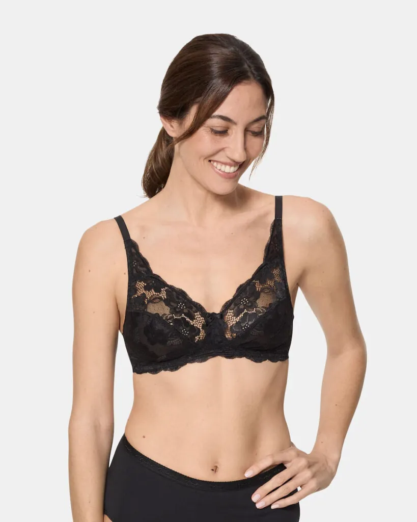 Sujetador negro con encaje de Playtex. (PVP: 23.20€)