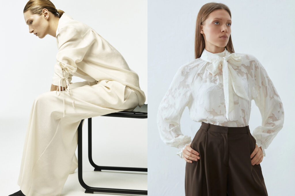 COS Total look blanco con detalle de lazos // ANNA FIELD by ZALANDO Camisa blanca con lazada