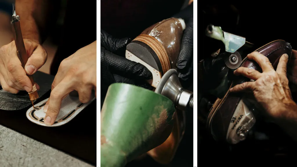 Diferentes fases de la fabricación artesanal de un zapato. (Fuente: Carmina Shoemaker)