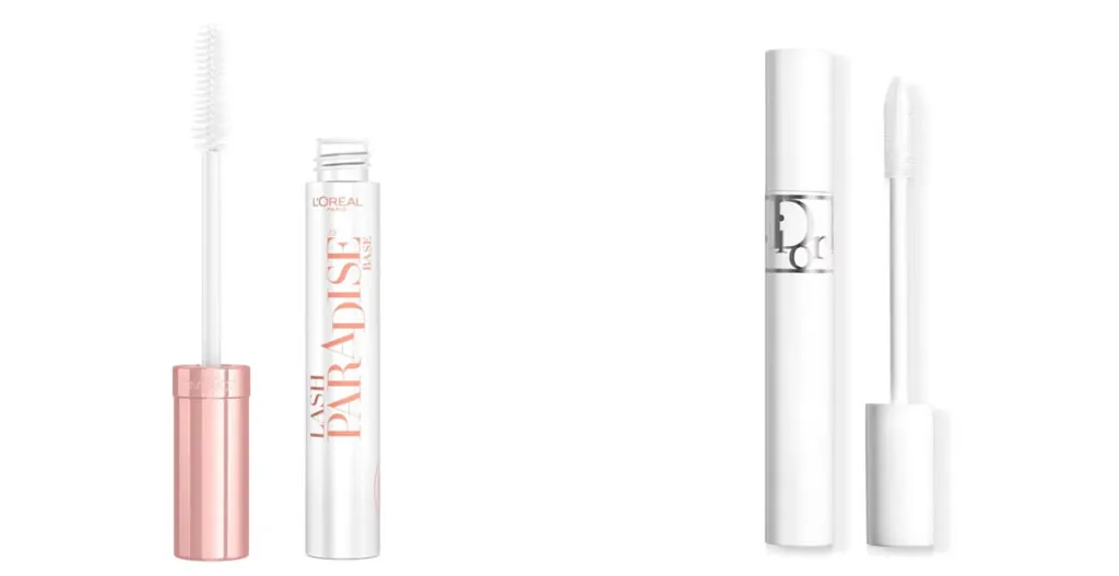 L´ORÉAL PARIS Máscara de pestañas transparente con efecto volumen (PVP: 9€) // DIOR Rímel con sérum (PVP: 36€)