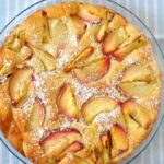Torta alemana con duraznos