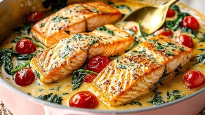 Salmón a la italiana: desde la Toscana con una salsa cremosa