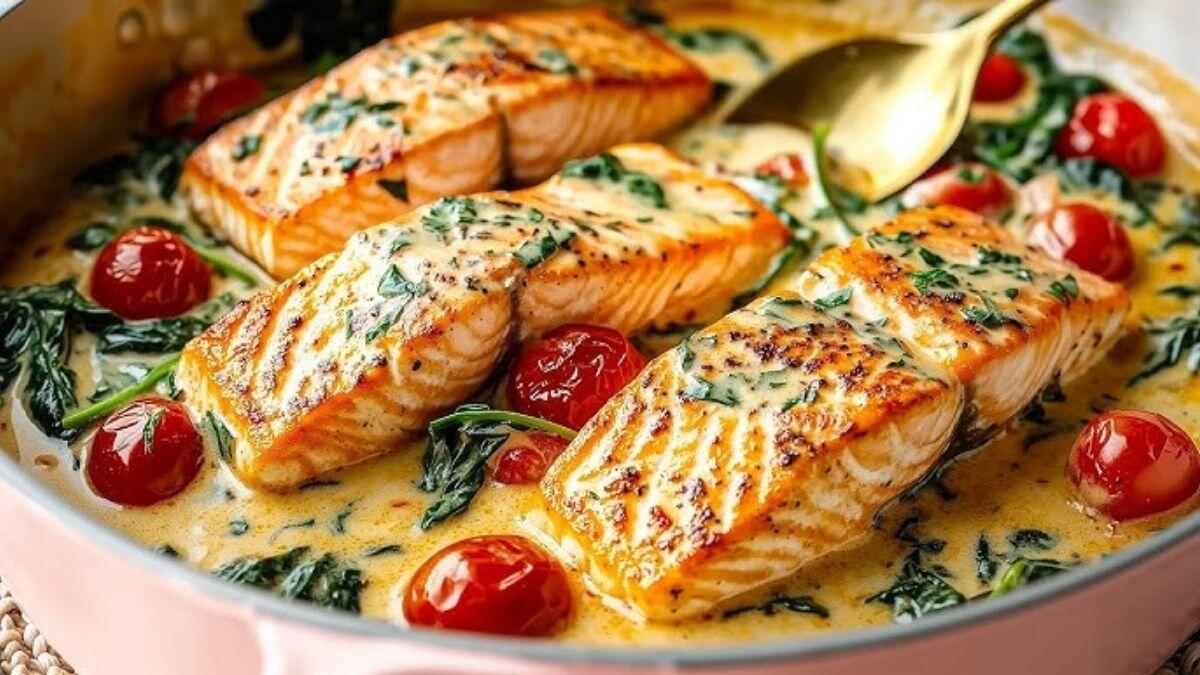 Salmón a la italiana: desde la Toscana con una salsa cremosa
