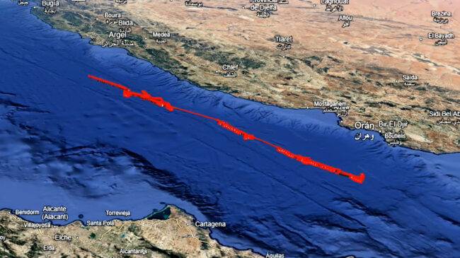 VÍDEO | Mapa que sitúa el recorrido del Seahawk de EEUU entre Argelia y España